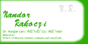 nandor rakoczi business card